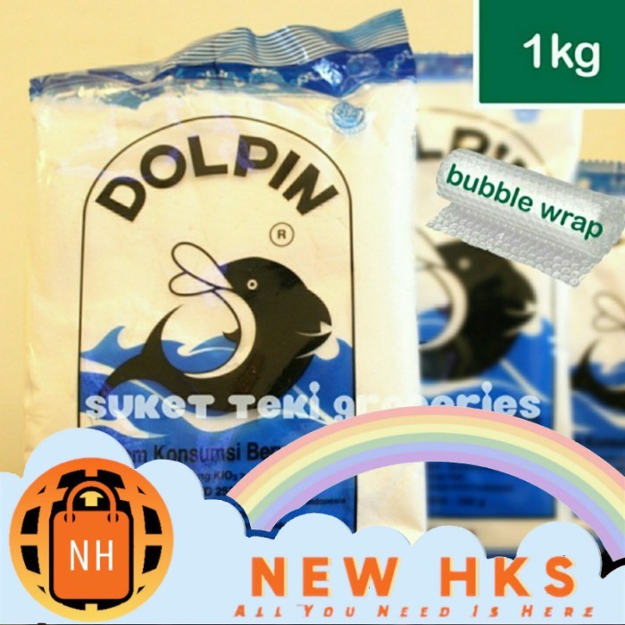 

Garam Dolpin / Dolphin Beryodium 1kg MURMER garam dapur 1 kg kilo