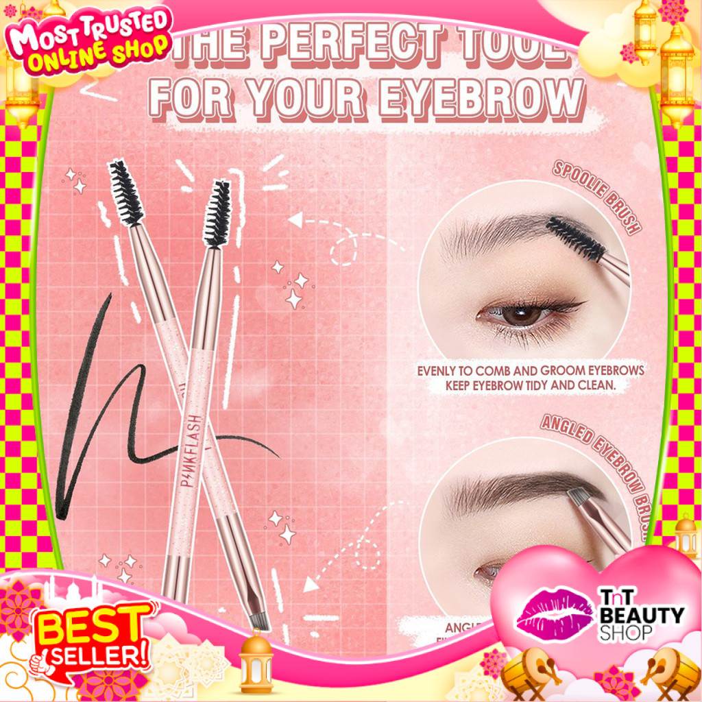 PINKFLASH Multi-use Duo Makeup Brush - Professional Makeup Tool - Kuas Makeup - Kuas Alis - Eyebrow 