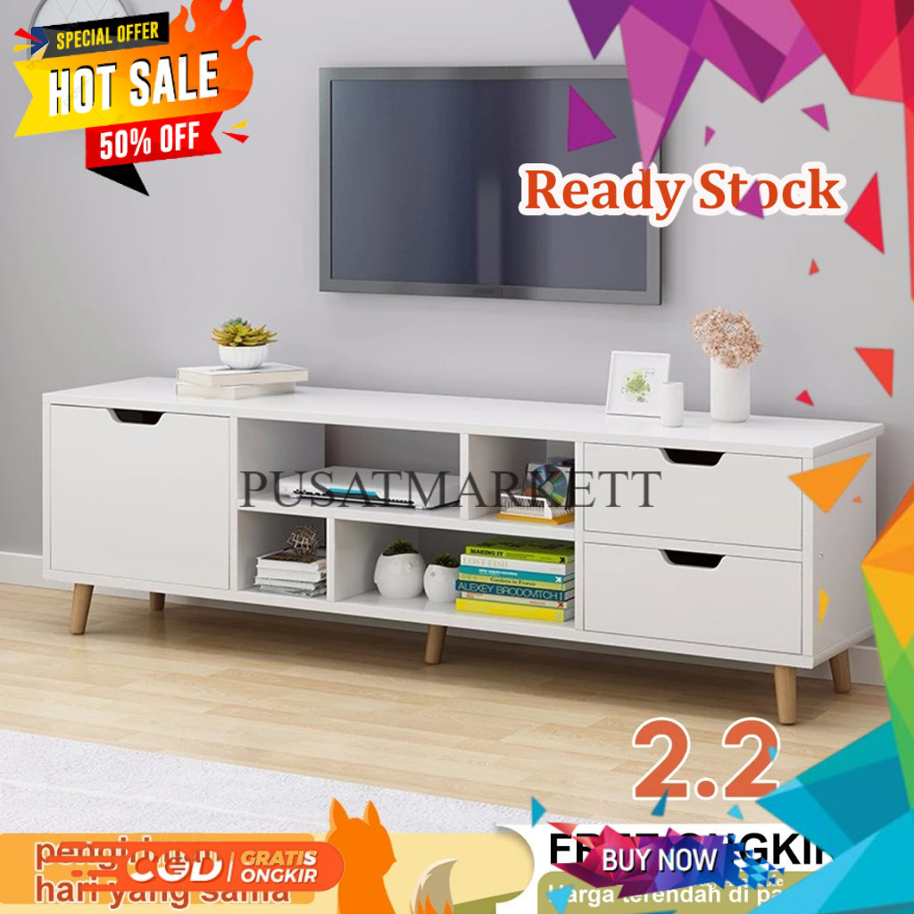 140cm Meja TV kayu TV SERBAGUNA Rak Tv Minimalis Bufet Tv Minimalis Kayu Modern Murah Tv Rak