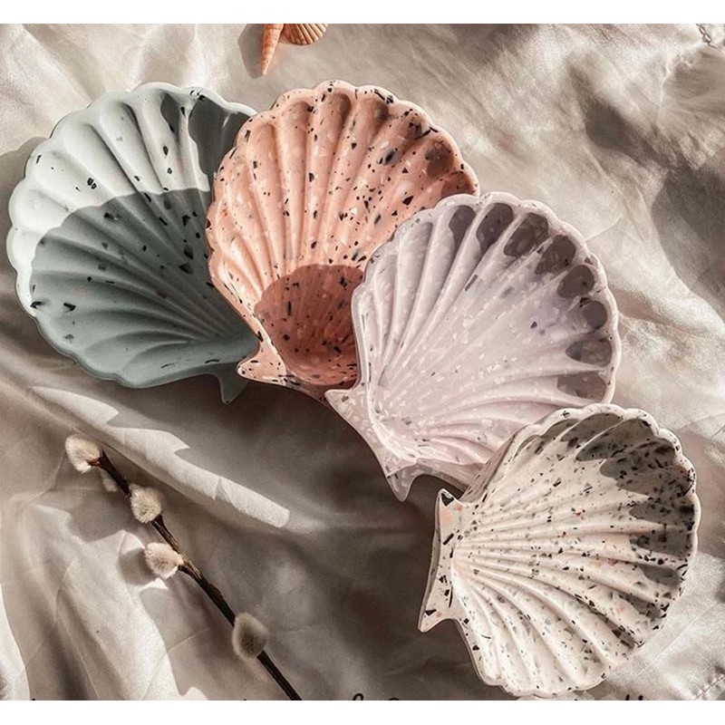 

Concrete Silicone Mold Shell Shape Creative Design Jewelry Storage Schulp Glue Tray Mold Clay Epoxy Resin Mould