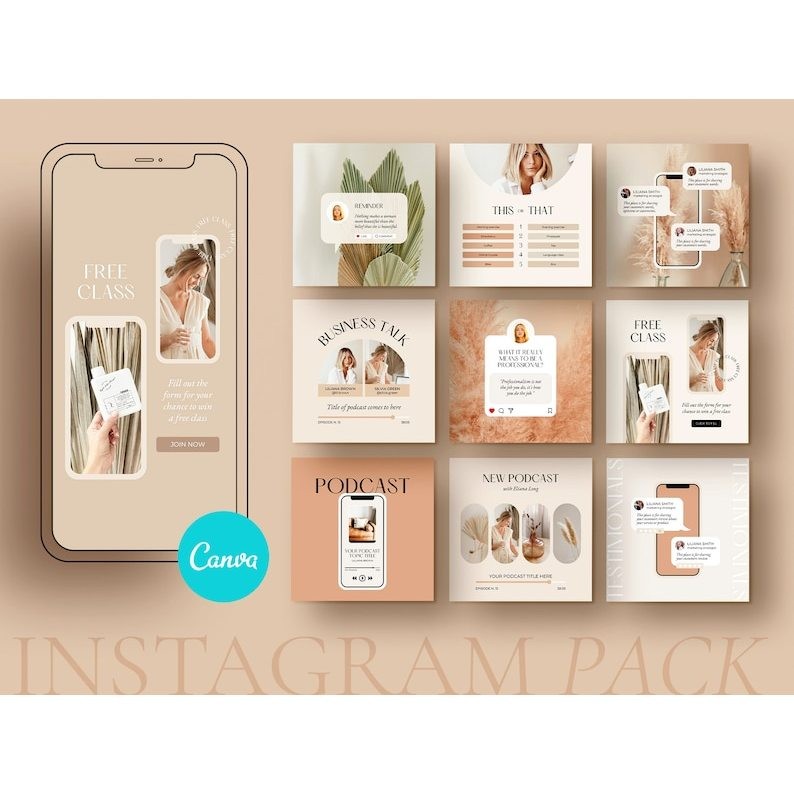 Template Instagram Adel Canva; Template Cerita Instagram; Postingan Instagram; Template Pelatih Inst