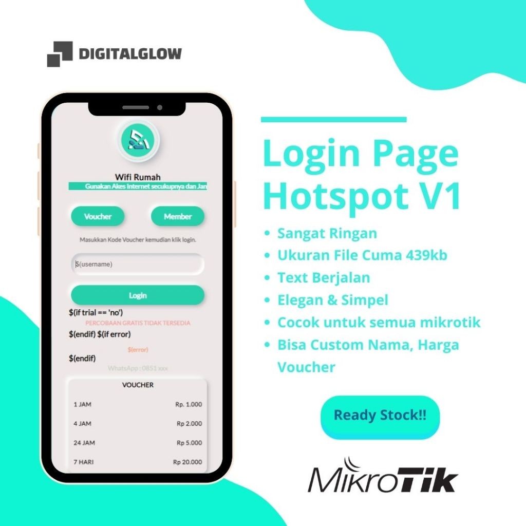 V1 Template Login Page Mikrotik Hotspot - Simpel sangat Ringan