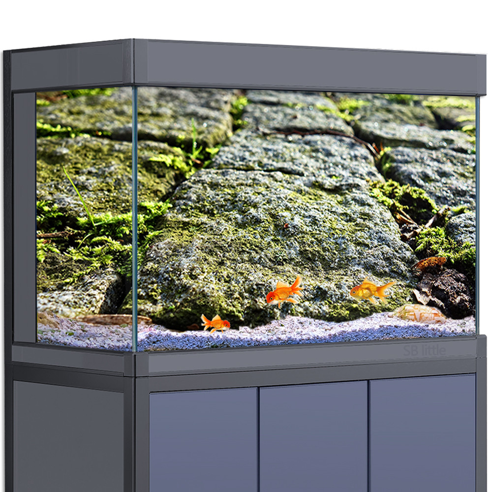 Aquarium Background Sticker Decoration for Fish Tanks Reptile Habitat, Cobble Stone Path Walkway Pav