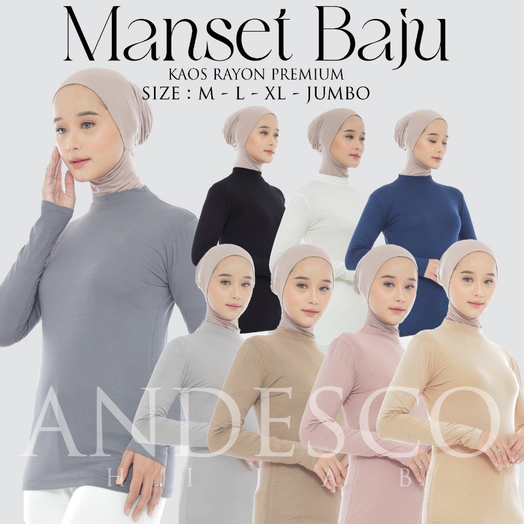 Manset Wanita MuslimPutih Manset Baju Bahan Kaos Rayon Premiummurah