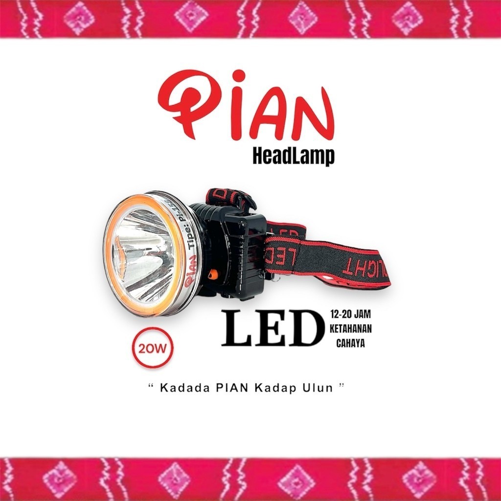 Headlamp PiAN Pi - 158 / Senter Kepala PiAN / Senter Kepala Camping / Senter Kepala Maunjun / Senter