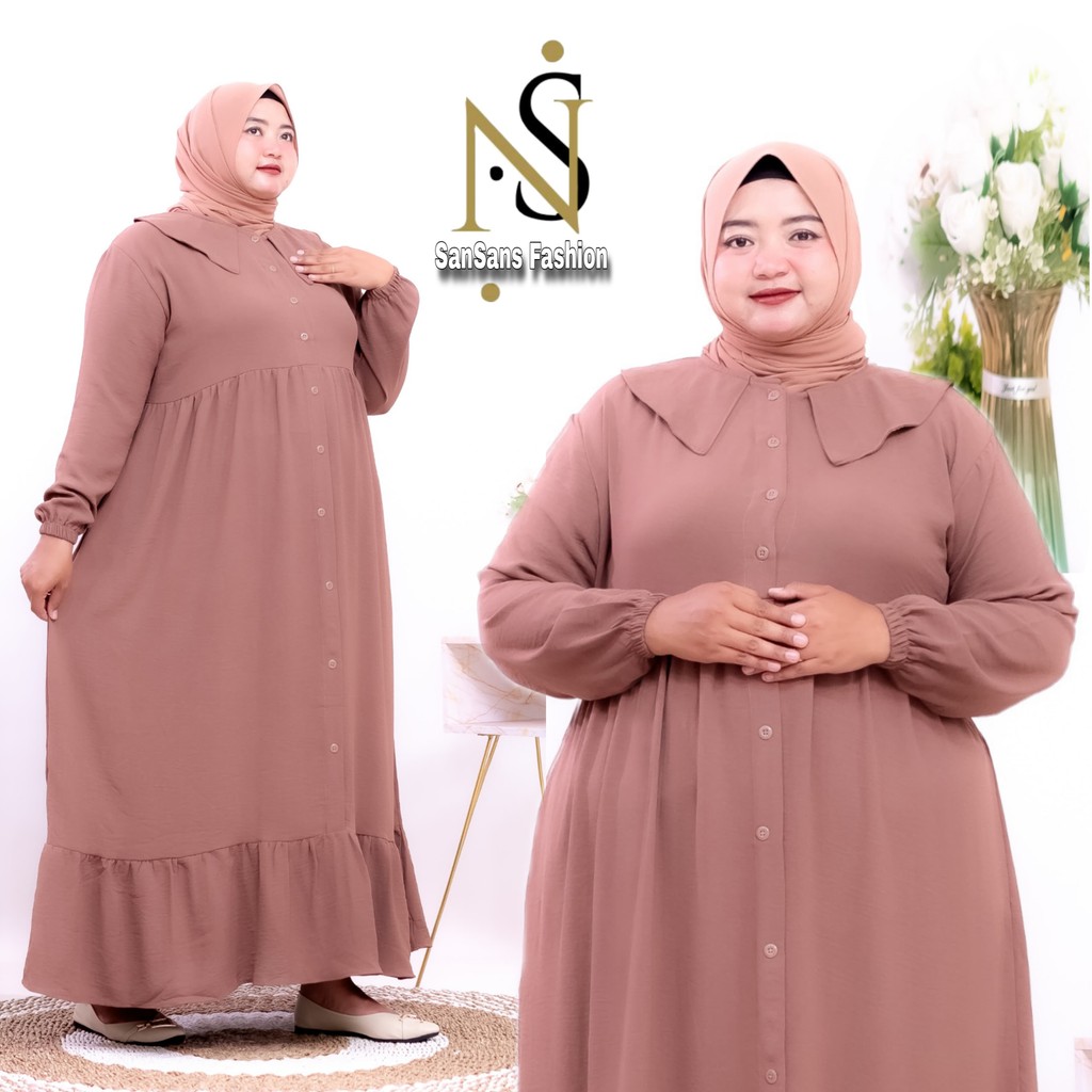 Gamis Crinkle Jumbo LD 130cm Lebaran Kondangan Terlaris