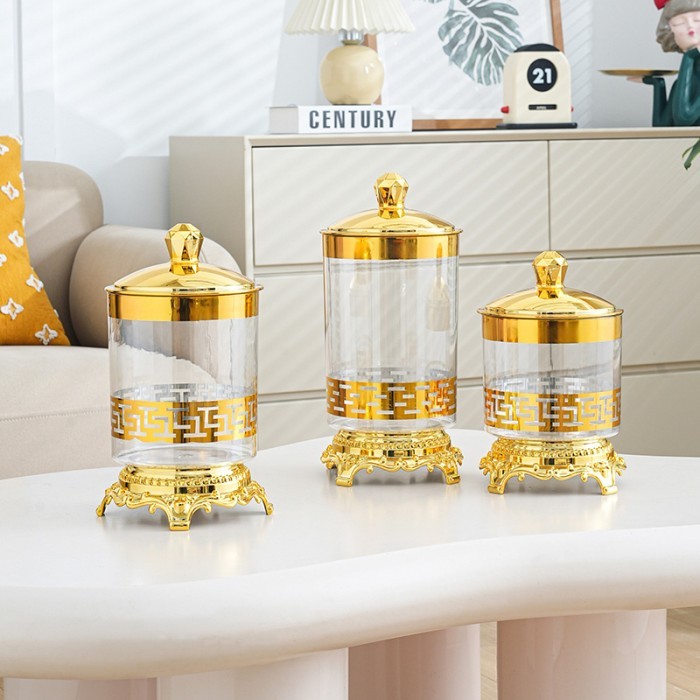 Toples Set Plastik Tempat Penyimpanan snack Gold Kedap Udara