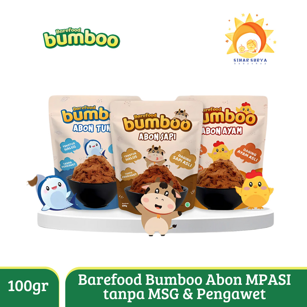 

Barefood Bumboo Abon MPASI tanpa MSG & Pengawet - Abon MPASI Bumboo - Abon Ayam Sapi Tuna