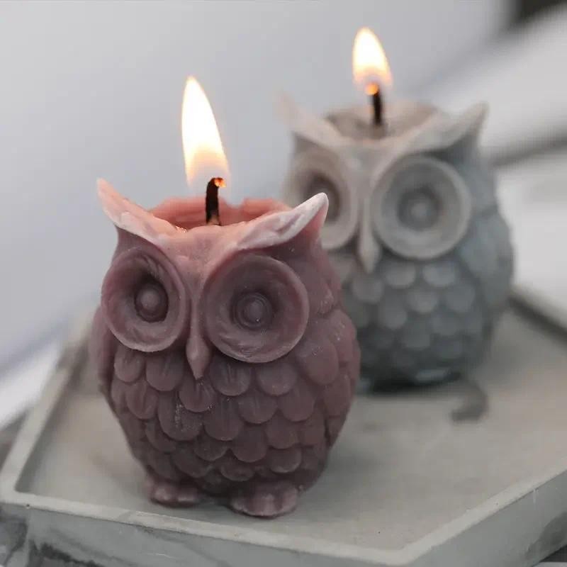 

1pc 3D Owl Candle Mold Silicone Mold for Candle Making DIY Handmade Resin Molds for Plaster Wax Mould Soap Making Cake Kit