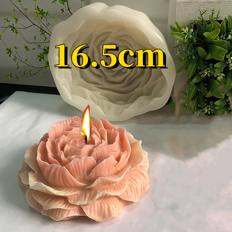 

16.5cm Peony Silicone Candle Mold Extra Large 3D Flower Aromatherapy Plaster Resin Making Tool Diy Chocolate Cake Soap Molud