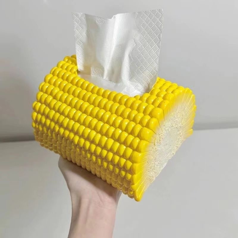 

Creative corn paper box living room household tissue box coffee table desktop ornaments personality Xiaohongshu storage box