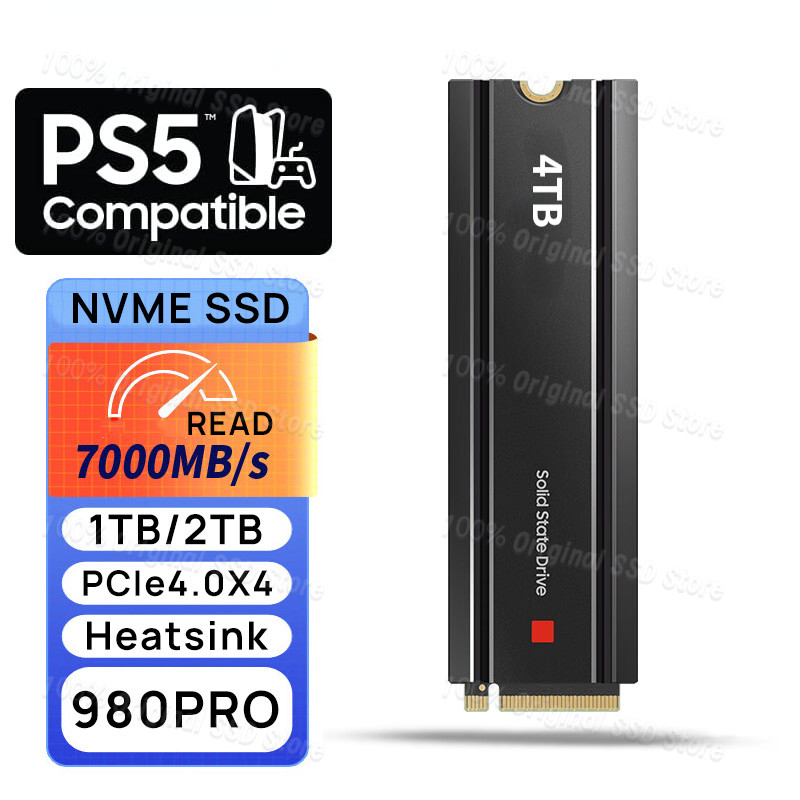 SAMSUNG SSD NVMe M2 1TB PCIe Gen4x4 Solid State Drive M.2 2280 NVMe 2TB SSD 7000MB/s for Laptop DIY 
