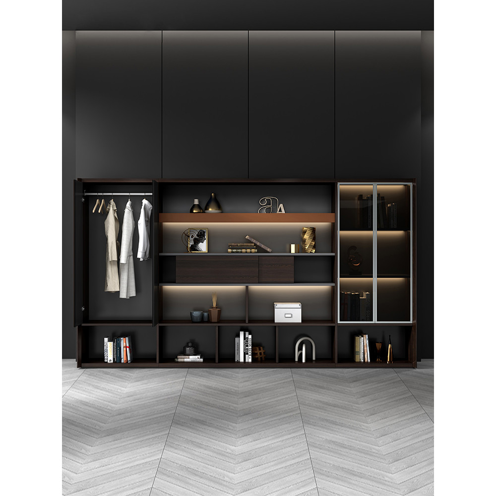 

Office Furniture File Cabinet Light Luxury Chairperson's Office Background Cabinet Atmospheric Wood Double Opening Sliding