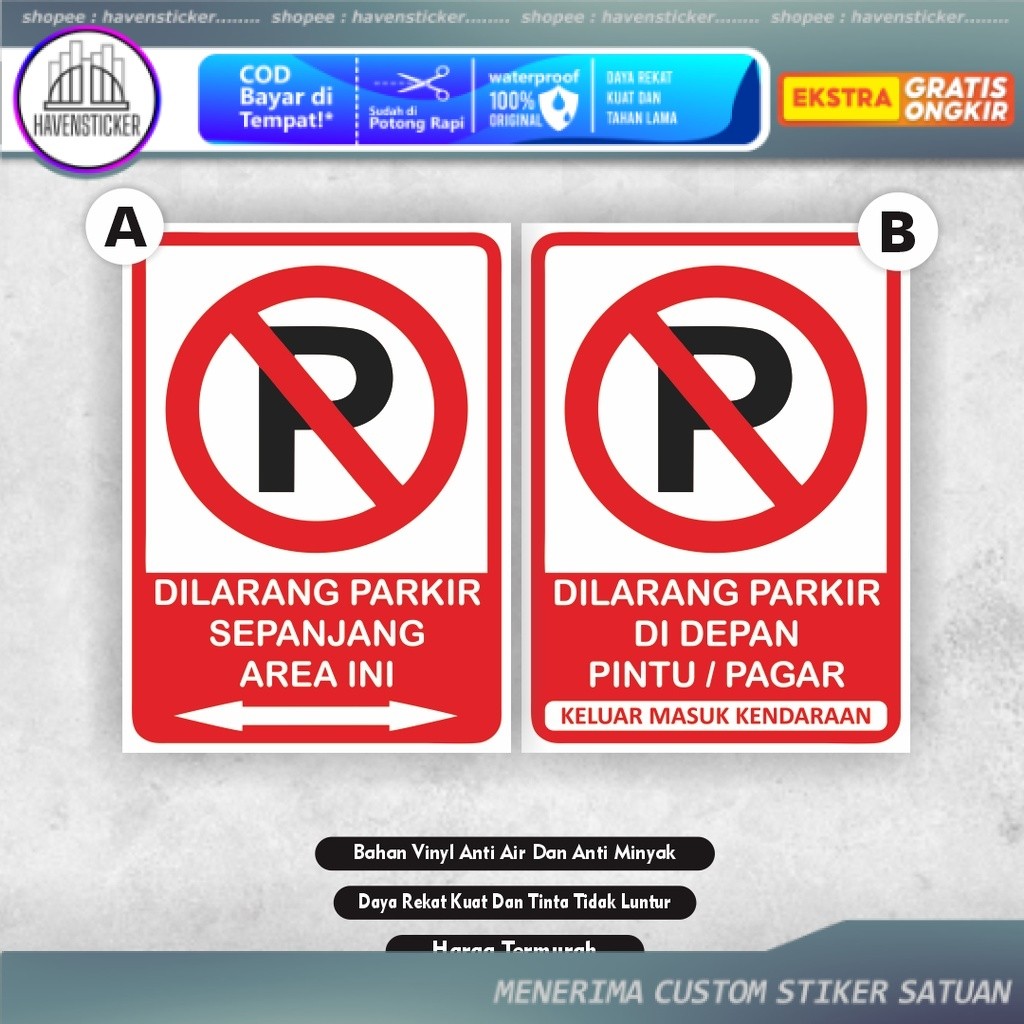 Sticker dilarang parkir - Stiker dilarang parkir - Rambu Dilarang Parkir - Stiker dilarang parkir de