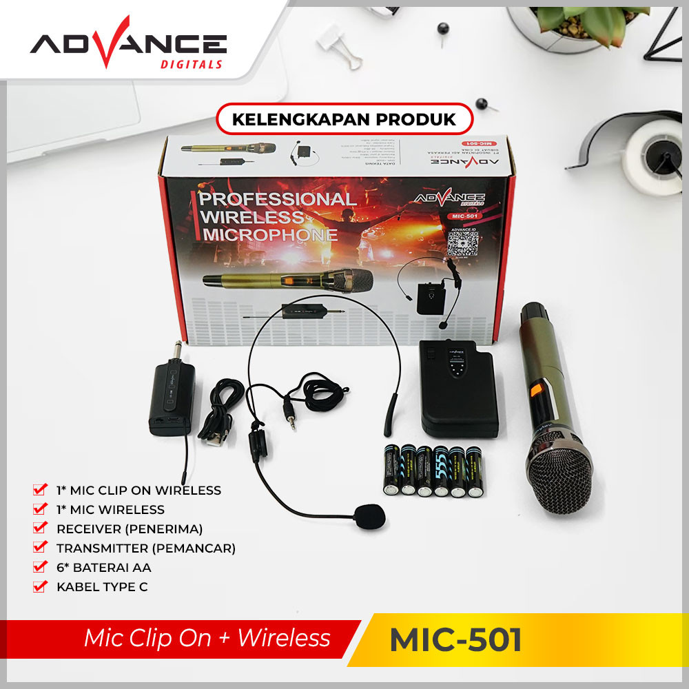 MIC ADVANCE MIC501 / ADVANCE MIC-501 MICROPHONE CALL CENTER CUSTOMER SERVICE KAROKE MIC