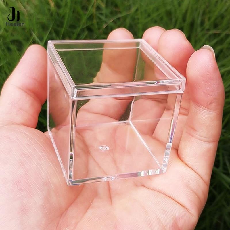 

Mini Transparent Acrylic Boxes With Cover Plastic Organizer Small Gift Square Packing Box Food Candy Storage Container For Home