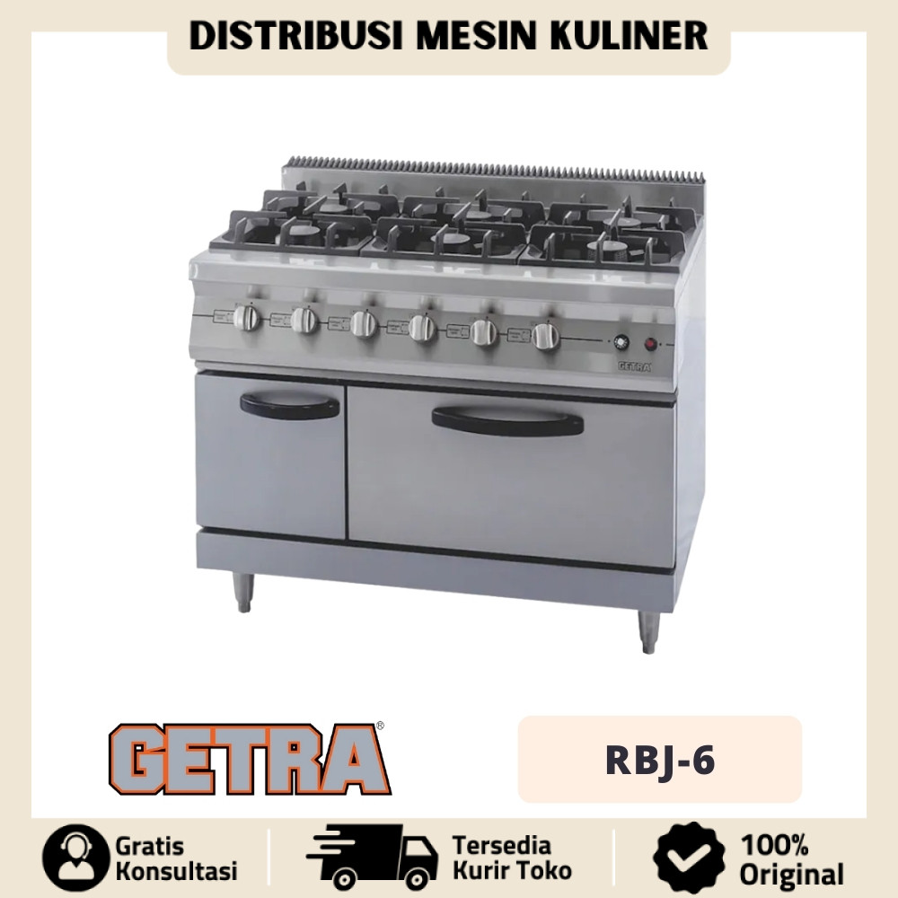 GAS OPEN BURNER GETRA RBJ-6 KOMPOR OVEN STAINLESS 6 TUNGKU RBJ 6 ORIGINAL
