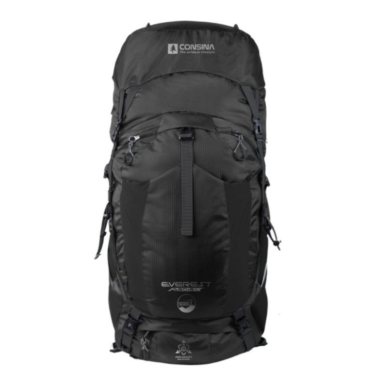 CONSINA. TAS CARRIER 60 LITER EVEREST BATH 3 + RAINCOVER BLACK