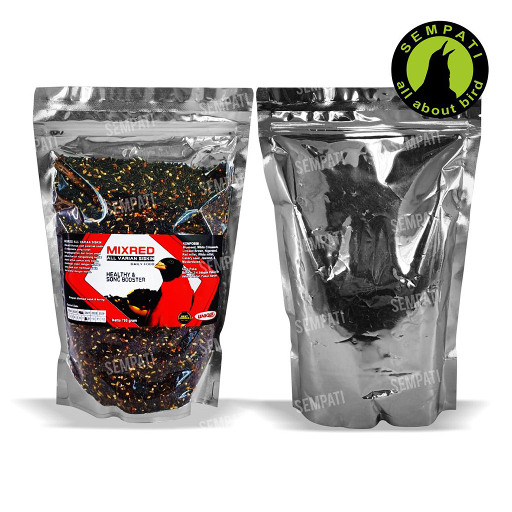 kjg SEMPATI Mixred Mix Red All Varian Siskin Daily Food 700 Gram Box Grip Pakan Harian Burung Red