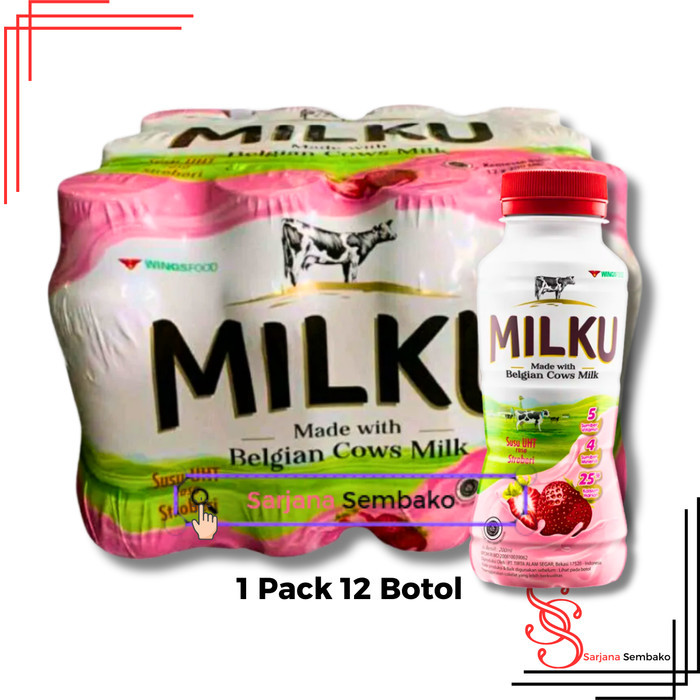 

Milku Strawberry Susu UHT - 1 Lusin