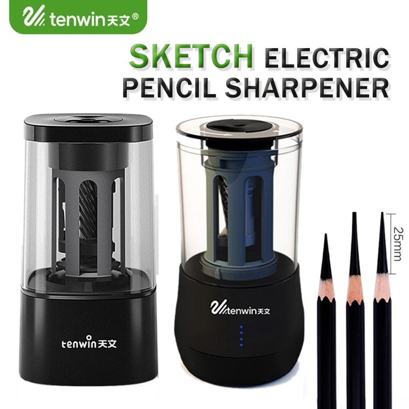

Tenwin 8039 Plug-in Power Electric Pencil Sharpener for Sketch/Charcoal/Pencil Long/Short Hole Switch Automatic Pencil Sharpener