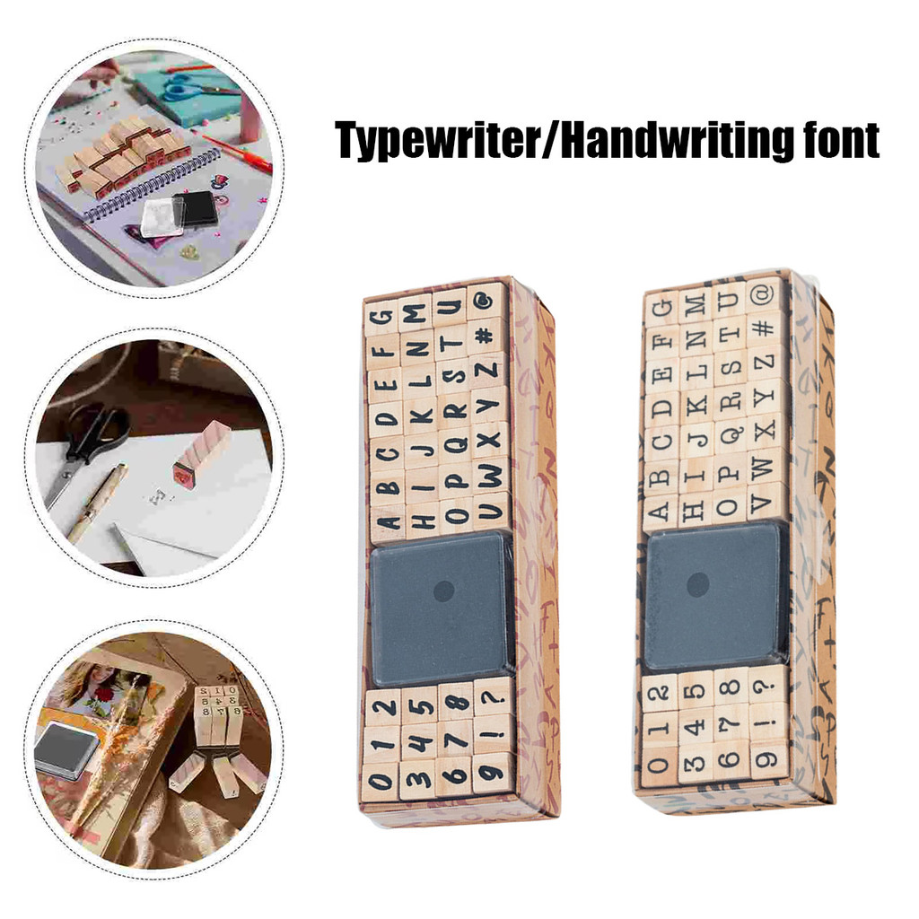 

Vintage wooden box alphabet number stamp cap Aesthetic Wooden Stamp Alphabet Set Stamp Set