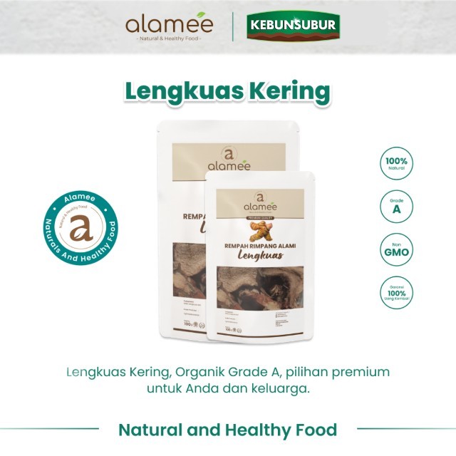 

ALAMEE Lengkuas Iris Kering Dried Galangal Rempah Rimpang Organik Alami Spice Kebunsubur Kebunsubur