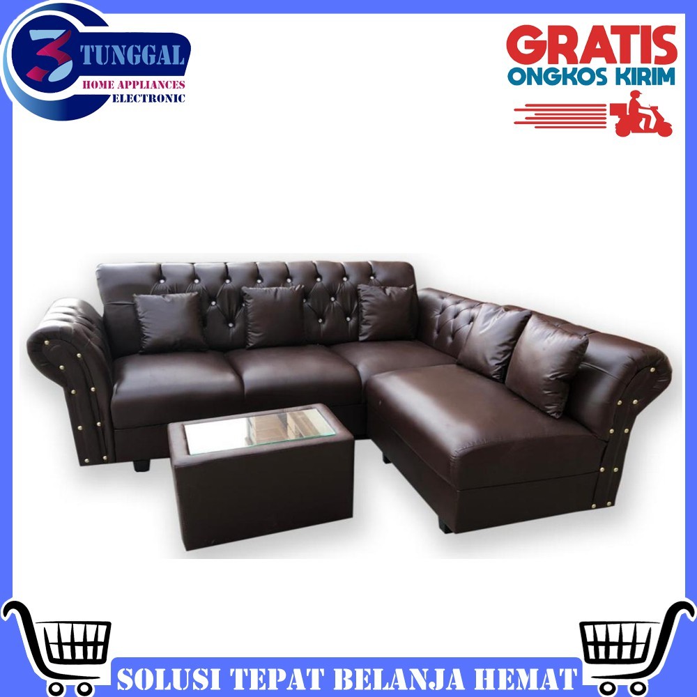 (Khusus SUMUT ACEH) (Free Ongkir MEDAN) Promo Sofa L Minimalis Bahan Kalep / Oscar - Murah Berkualit