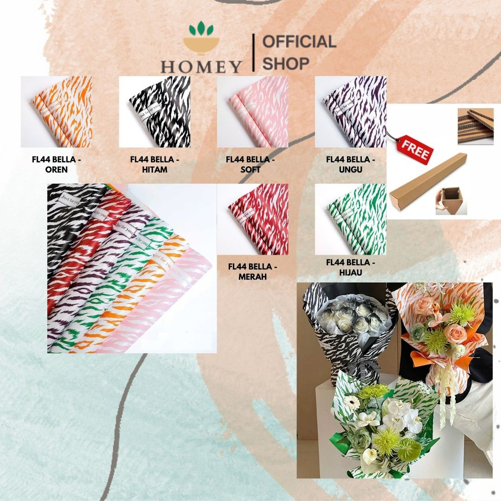 

HOMEY - FL44 BELLA Kertas Bunga Paper Buket Motif Cellophane