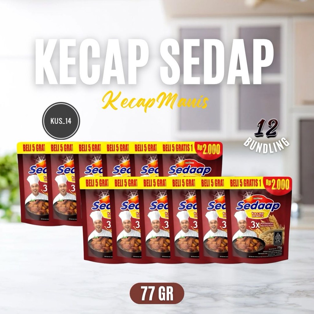 

Sedaap Kecap Manis 77g ( 12 PCS ) / Soy Sauce