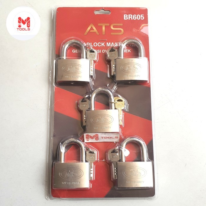 Gembok Master Key ATS 60 mm x 5 pcs - ATS Kunci Gembok Master Key 60 mm 5 gembok