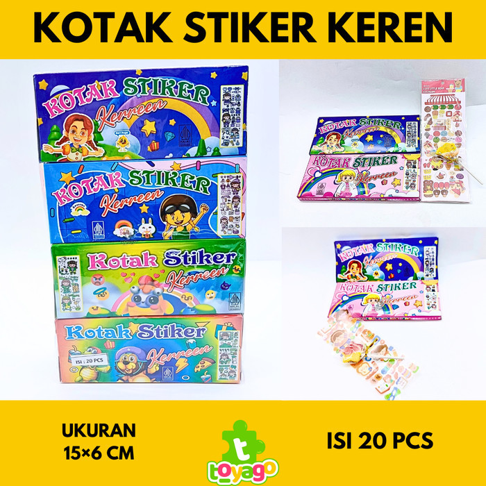 

Kotak sticker keren isi 20 pcs mainan grosir murah ( kotak sticker keren@20 toyago toys)