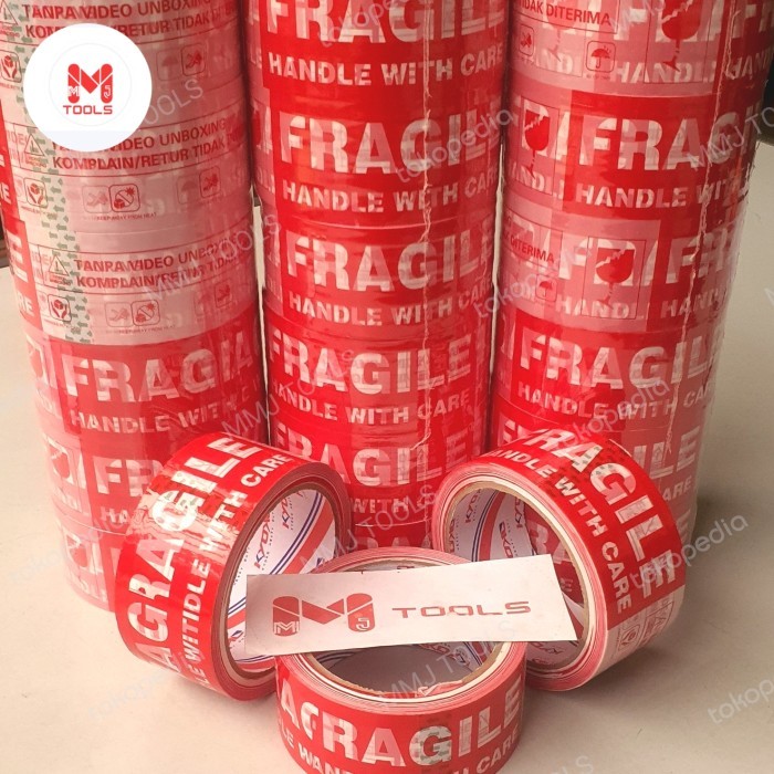 

Lakban FRAGILE Merah 2" 80 yard - FRAGILE Plakban Merah - Lakban Merah