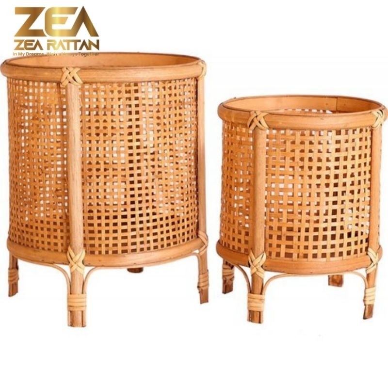 Standing Pot Anyaman Webbing Rotan Natural Murah Minimalis High Quality