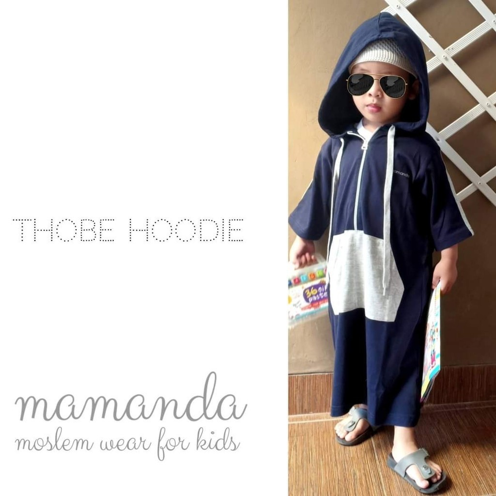 Jubah Anak Hoodie | Thobe Hoodie | Navy