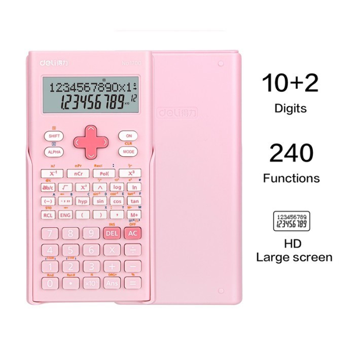 

Deli Calculator Scientific Kalkulator 24 Fungsi Kalkulasi 3 Warna - Putih