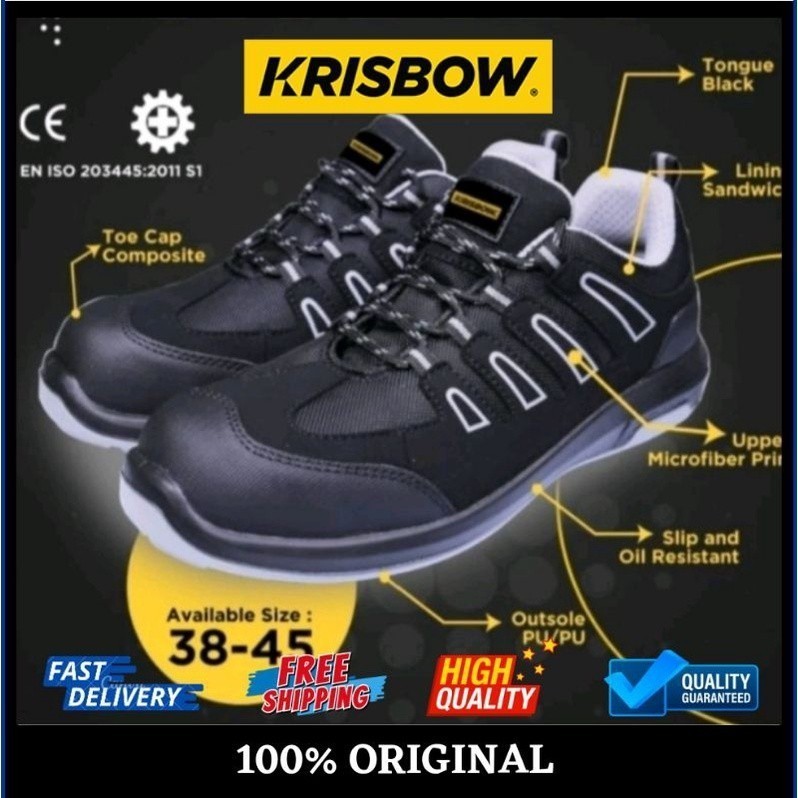 Krisbow Sepatu Safety Pria TERMURAH HYDRA SEPATU PENGAMAN SAFETY SHOES