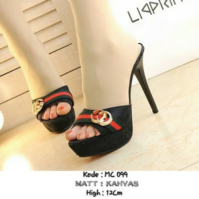 UKURAN SIZE 37 38 39 40 41 42 43 44 45 / DM-DHOPP Sendal Heels Wanita Hak Tinggi To Party MC 099 BE