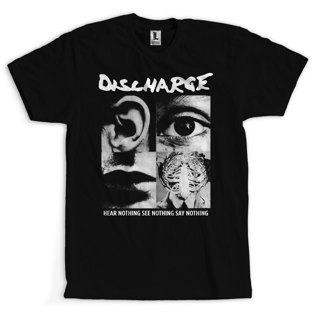 BAND DISCHARGE - HEAR NOTHING SEE NOTHING SAY NOTHING Kaos Cotton Combed 24s