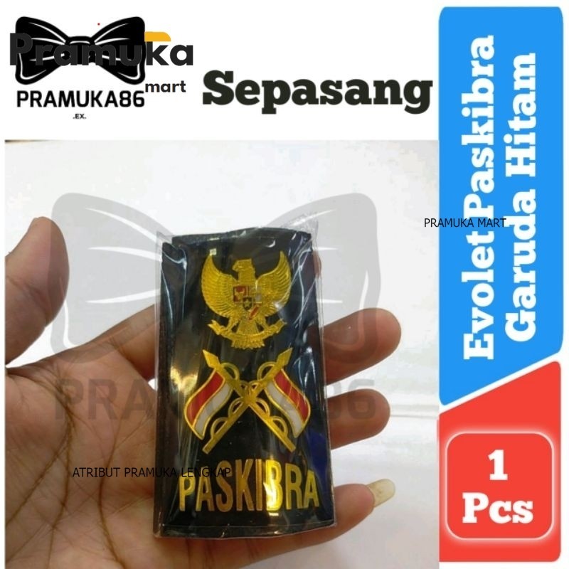 Termurah Sepasang Tku Evolet Paskibra Fiber Garuda Hitam - Tanda Pundak Paskibra Ready Stok