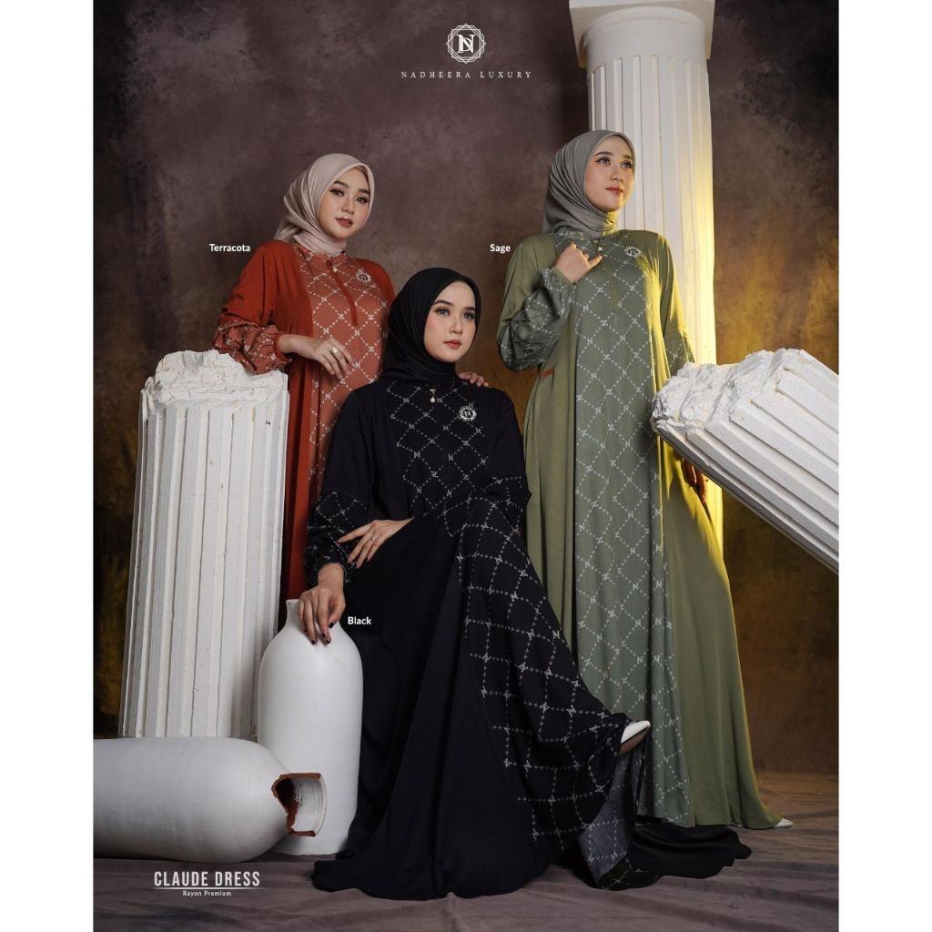 BIG SALE READY GAMIS NADHEERA LUXURY CLAUDE DRESS TERBARU 2024