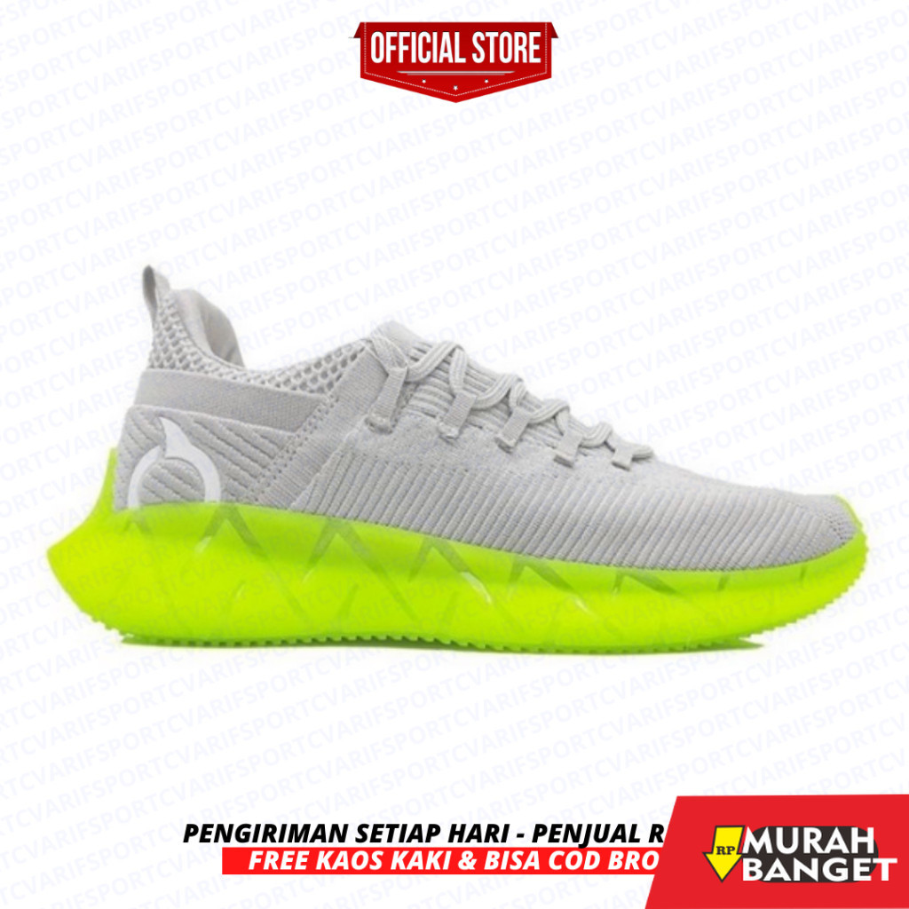 Sepatu running wanita- SEPATU ORTUSEIGHT REFLEX - GREY/LIME/WHITE
