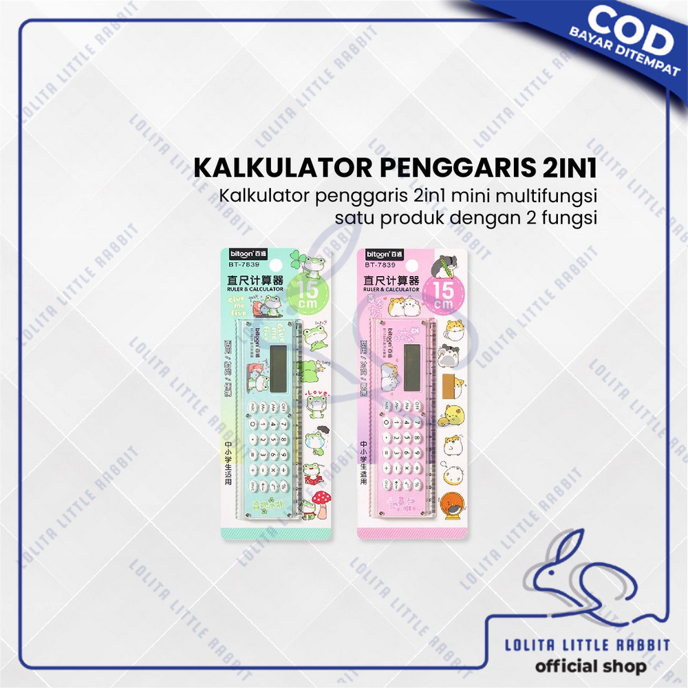 

Kalkulator Penggaris Karakter 2IN1 Mini Portable Multifungsi / Kalkulator 8 Digit Penggaris 15cm / Perlengkapan Sekolah Anak Praktis / Ruler Set Calculator Import