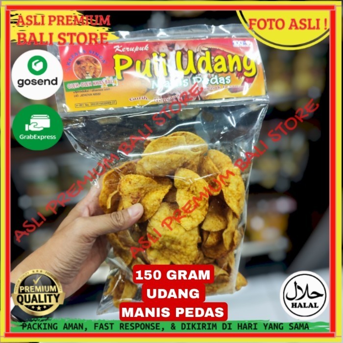 

OLEH OLEH MAKANAN CEMILAN CAMILAN SNACK KULINER KHAS ASLI ORI ORIGINAL BALI KERIPIK KRIPIK KERUPUK PULI UDANG MANIS PEDAS 150 GRAM GR