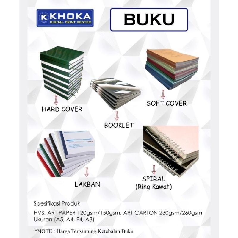 BUKU HARD COVER/SOFT COVER/SPIRAL/JILID MIKA/JILID BUKU