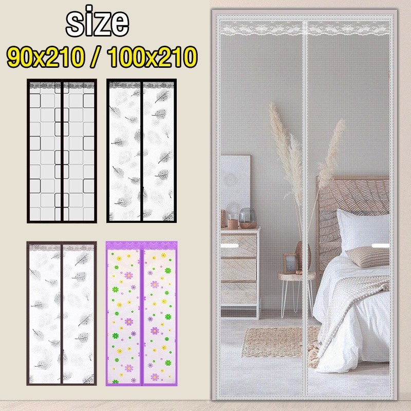 FR62WS Tirai anti nyamuk PVC Tirai Magnet Elegan bahan plastik PVC 90x210cm/ Tirai Pintu kamar Tirai