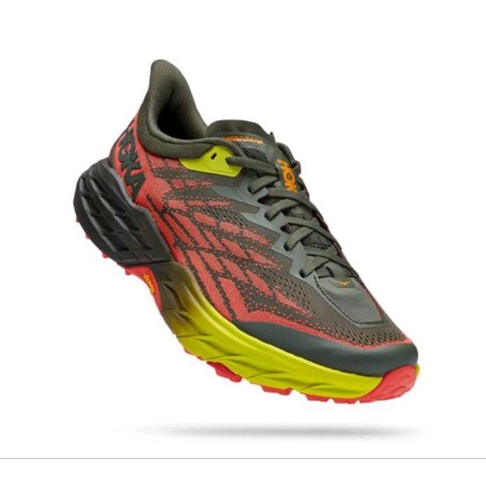 Hoka Speedgoat 5 Men's Trail Running Shoes - Thyme / Fiesta