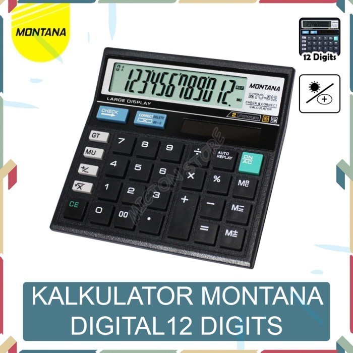 BIGTON Kalkulator Kantor Kalkulator Besar Calculator 12 Digits Murah LionStar Plastik Berkualitas Mu