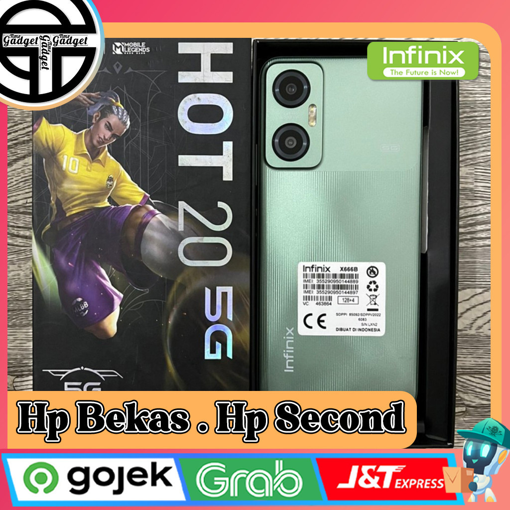 Infinix Hot 20 5G Ram 4 Rom 128GB Second Original Resmi Indonesia