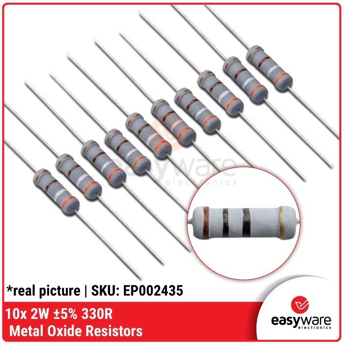AES27 10pcs Resistor 330 Ohm 2W 5% Metal Oxide Resistor 330R 2 Watt (5PCS) (10PCS)